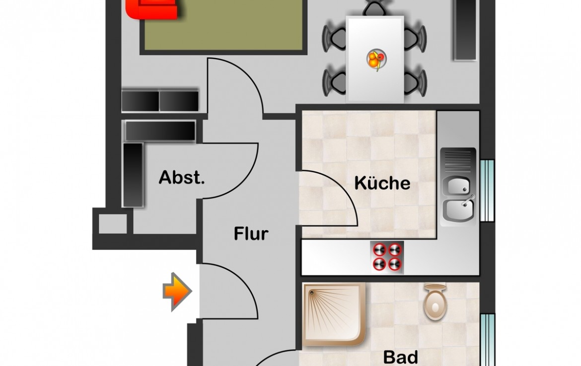 Nur mit Wohnberechtigungsschein OG-Wohnung mit Südbalkon - Photo 4