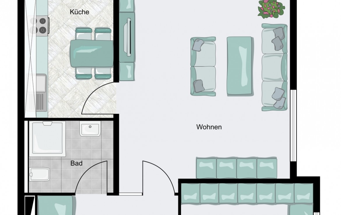 Souterrainwohnung mit Terrasse und Garten! - Foto 1